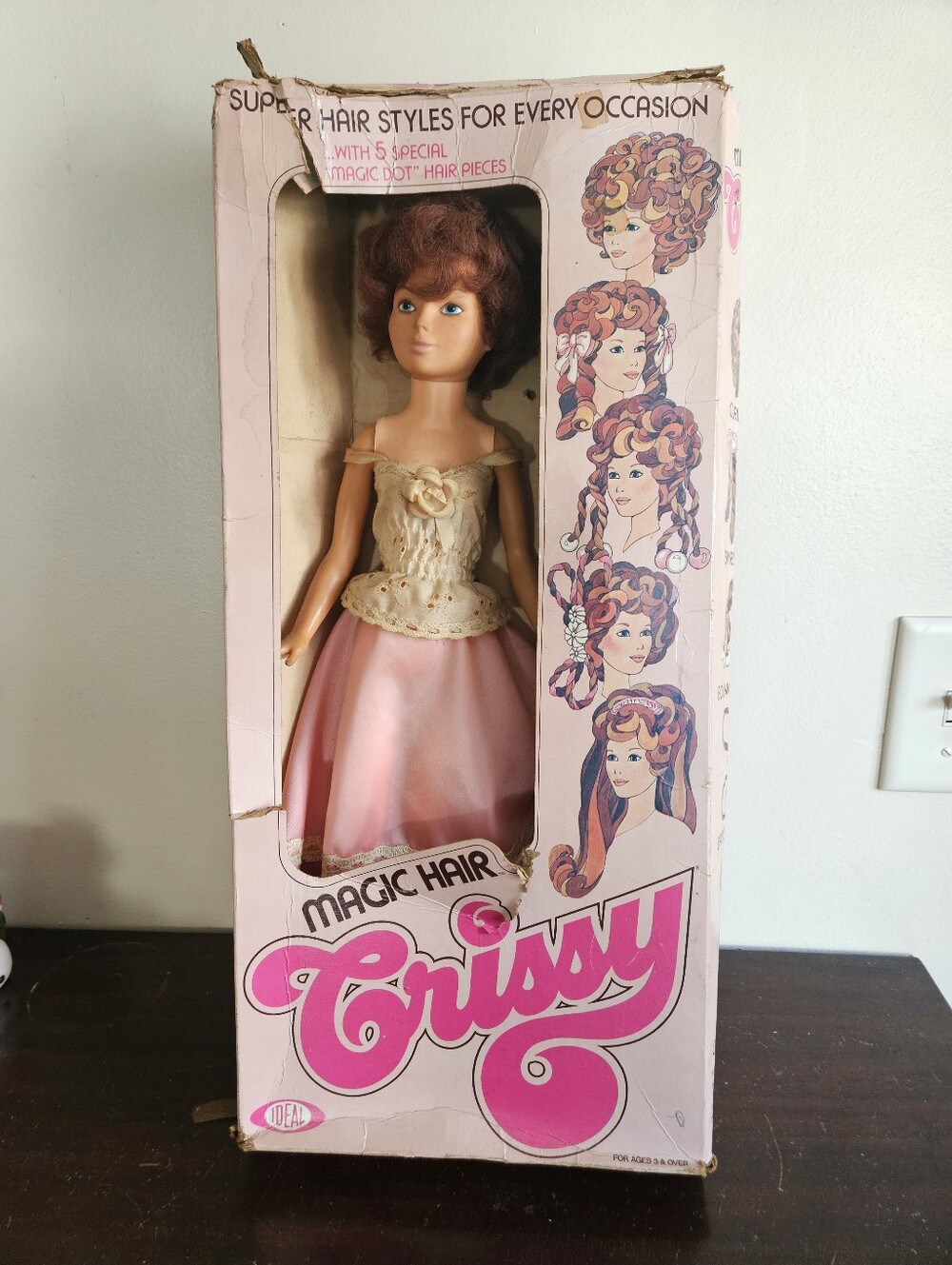 Vtg 1977 Ideal Magic Hair Crissy Doll In Box W/SEALED Hair Pieces & Instructions